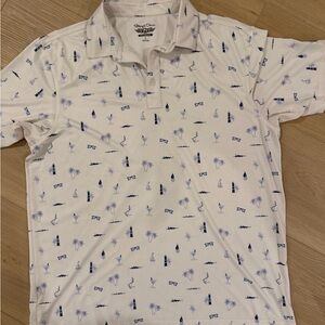 White and Blue Patterned Men's Shirt